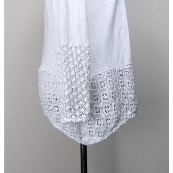 Sundance Tunic Womens PXS White 100% Cotton Crochet Hem & Sleeves Boho Cottage - Picture 6 of 15